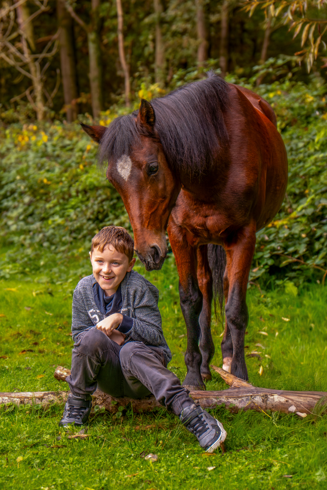 Shooting mit Pferd und Kind