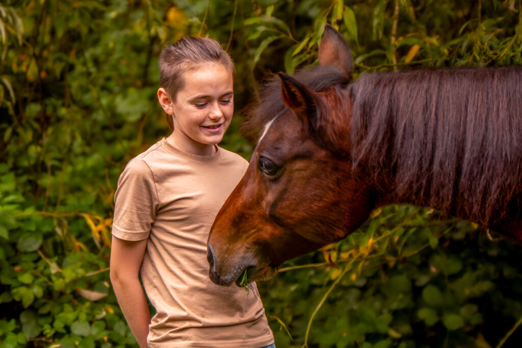 Kindershooting outdoor mit Pferd